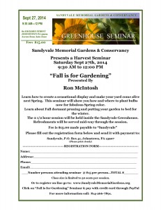 Greenhouse Gardening seminar 9-27-14