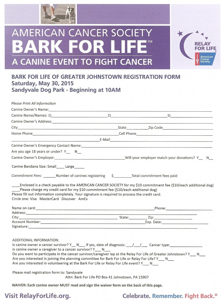 Bark for Life Sandyvale Registration Form0001